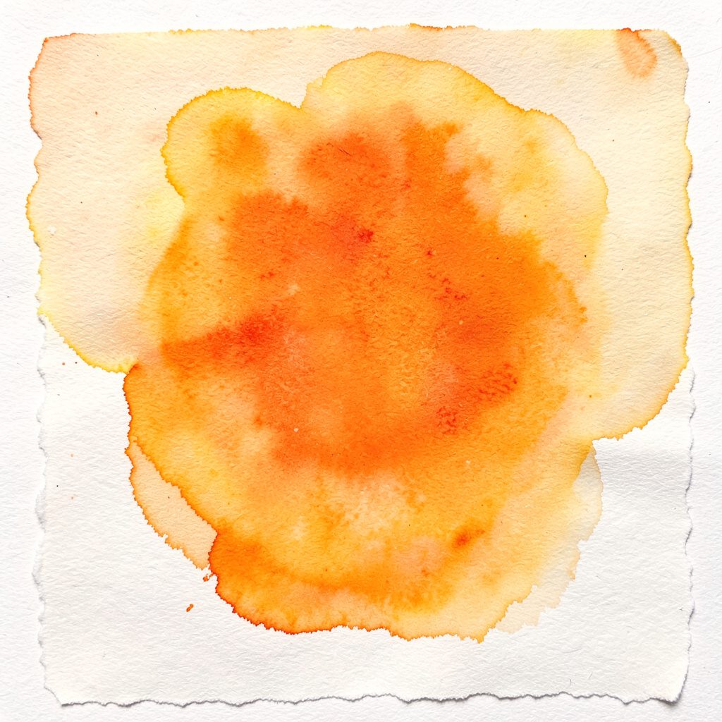 Soft watercolour painting of a red curtain drawn across a darkened cinema stage, smudged charcoal shadows in the seating area, warm dusty amber and deep maroon tones, somber and cautionary mood.